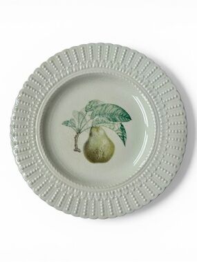 Royal Cauldon Pear Botanical Plate 9.5” Cream Ironstone Vintage England